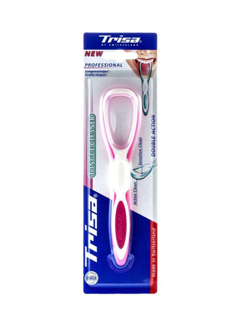 TrisaProfessional Tongue Cleaner, Double Action (Pink)