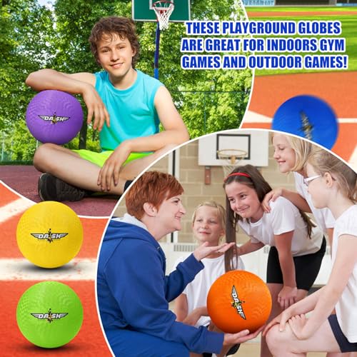 image for Jerify 12 Pcs 8.5 Inches Playground Balls Kickball Bulk, Colorful Infl