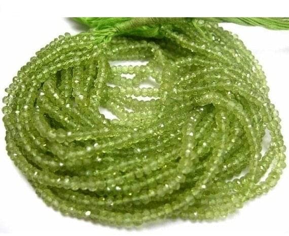 Rondelles en péridot de 3,5mm pour créer un bracelet d'été élégant