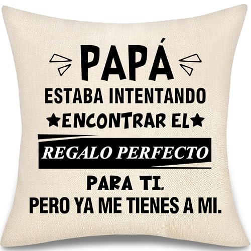 Papá Padre Regalo Funda de Cojín para Hombre Regalo del Día del Padre de la Hija Hijo para Cumpleaños Navidad Originales Funda de Almohada (Papá-1)