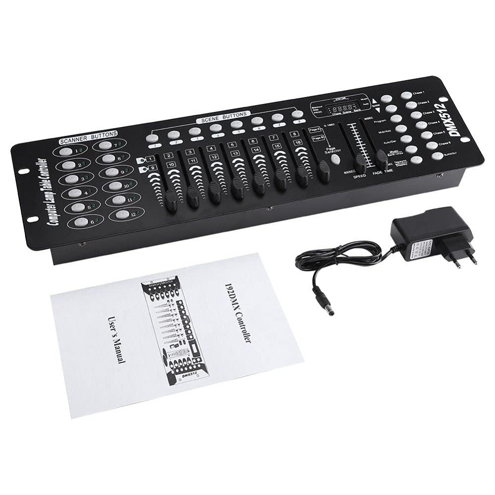 DMX-Controller, 240 Szenen, Bühnenbeleuchtungskonsolen-Controller, 192 Kanäle, DMX 512-Beleuchtungskonsolen, zum Bearbeiten von Bühnenbeleuchtungsprogrammen
