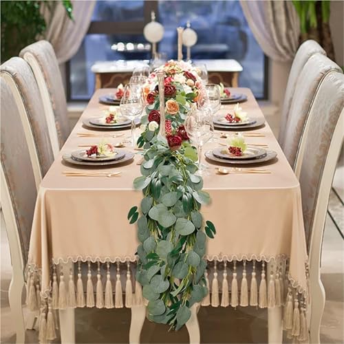 Guirlande de Verdure Artificielle Lot de 2 Couronnes en Feuilles de Saule Vertes - 3