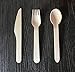 Disposable Wooden Cutlery 200pcs Set by Gmark - Biodegradable Utensils - 80 Forks, 80 Spoons and 40 Knives - Parties, Events, BBQ, Weddings, Picnics GM1046