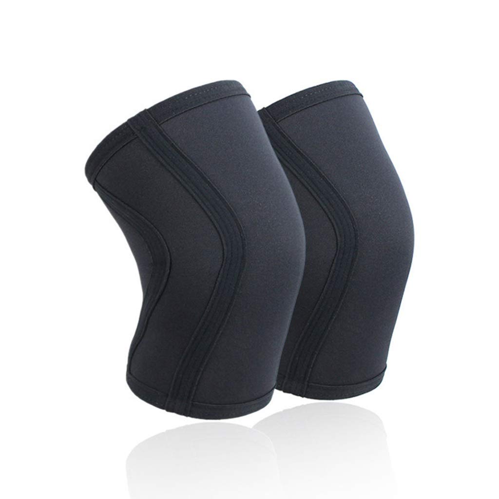 1 Pair Squat Knee Protector Knee Brace Support High Performance Thickening 7mm Neoprene Knee Pads for Volleyball Weight Lifting(E,M)