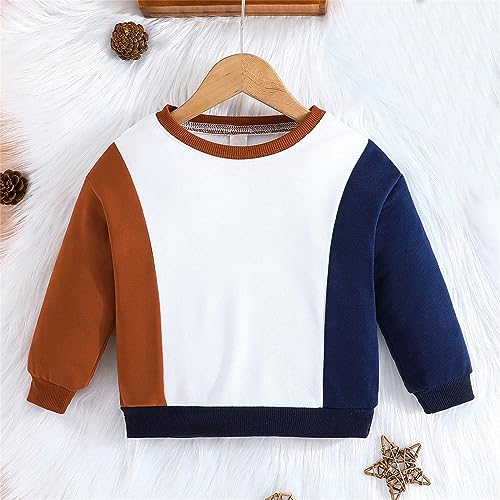 Moletons infantis de algodão macio quente gola redonda manga longa gola redonda patchwork moletom pa