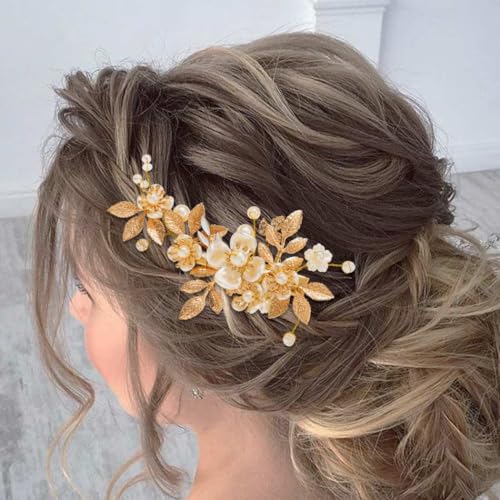 Asooll Gold Bridal Hair Clip
