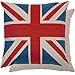 Regalitostv Bandera Inglaterra Funda COJÍN 45 X 45 CM con Cremallera, DESENFUNDABLE, UNA Cara Lisa, POLIÉSTER ALGODÓN (Union Flag)
