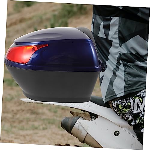 Plastique robuste bleu pour ce coffre de scooter étanche protégeant vos affaires - 3
