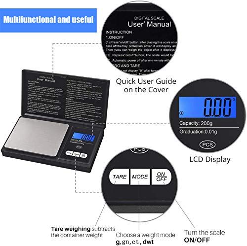Weigh Gram Scale Digital Pocket Scale Food Kitchen Scale Jewelry Scale,Medical Weighing Scales Small Scale With Lcd Display,Tare Function,Suitable For Coins,Powder,Herbs,Spices (300Gram/0.01G) #TOP3