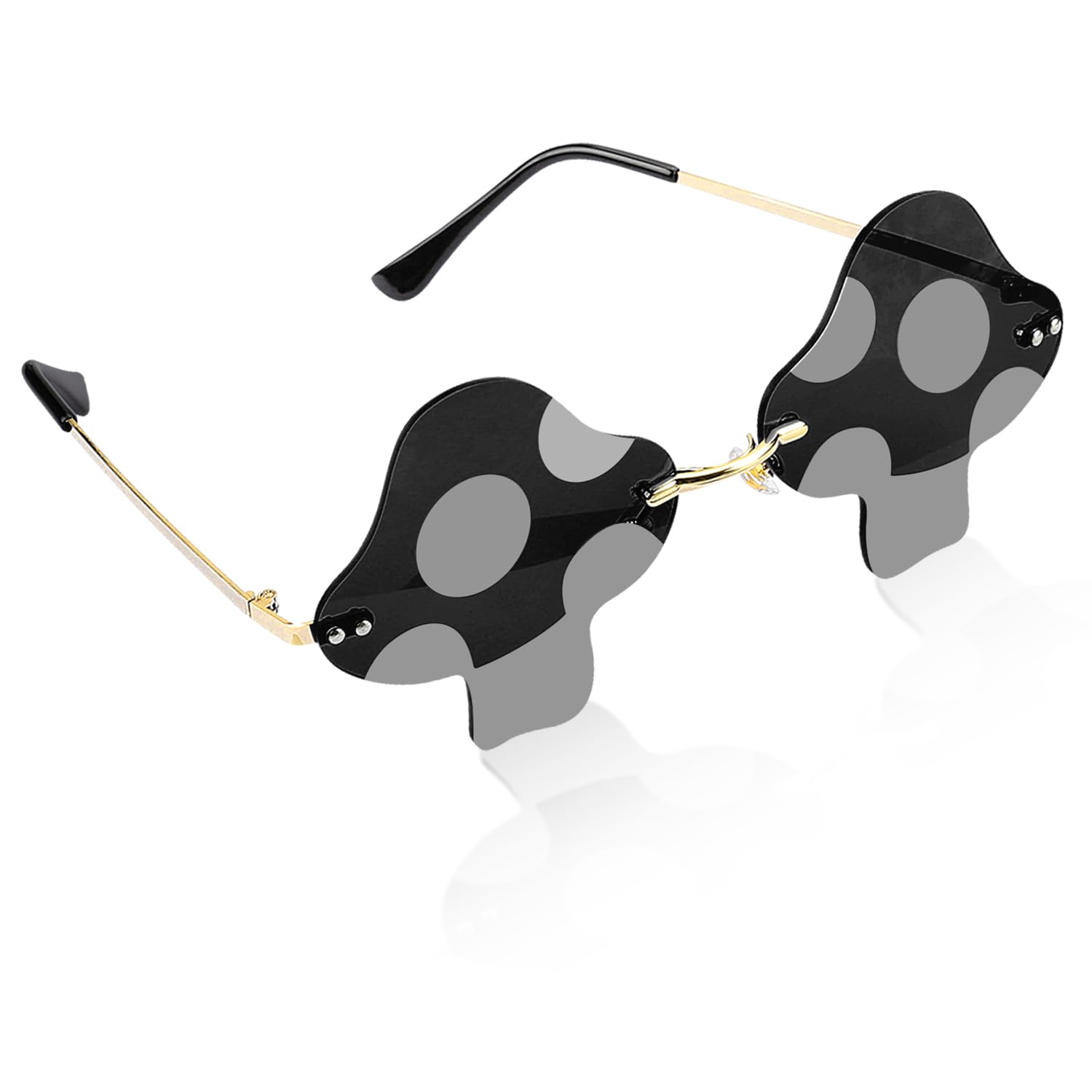 RumyveWomen's Vintage Mushroom Shaped Sunglasses - Unconventional Retro Eyewear for Parties and Street Style
