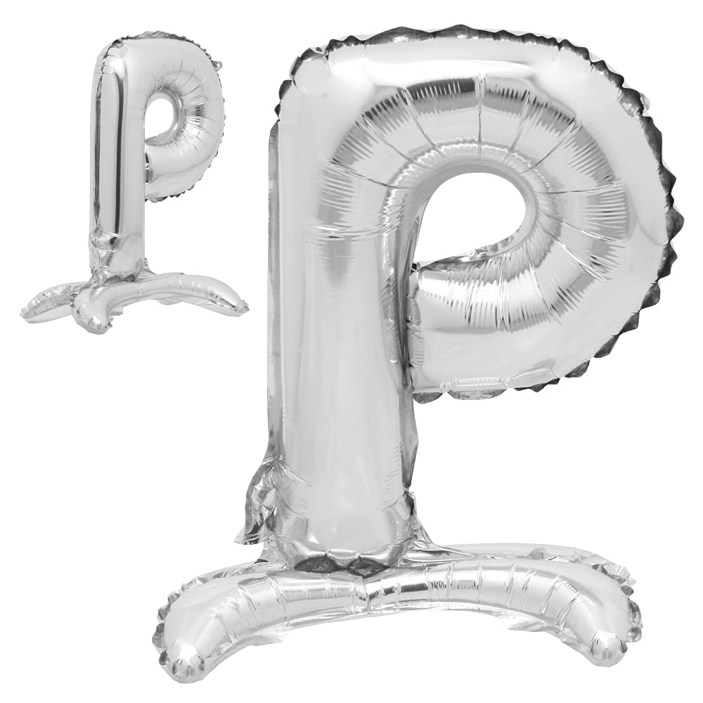 16" inch Standing Single Silver Alphabet Letter Number Balloons Aluminum Hanging Foil Film Balloon Wedding Birthday Party Decoration Banner Air Mylar