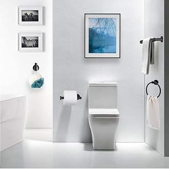 RUBY.Q Bathroom Hardware Set, 10pcs Matte Black Stainless Steel Bathroom Hardware Set, Bath Hardware Set Including 16" Hand Towel Bars, Toilet Paper Holders, Towel Rings, Robe Towel Hooks