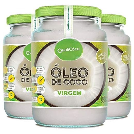 Kit 3 Óleo de coco virgem Qualicôco 500ml