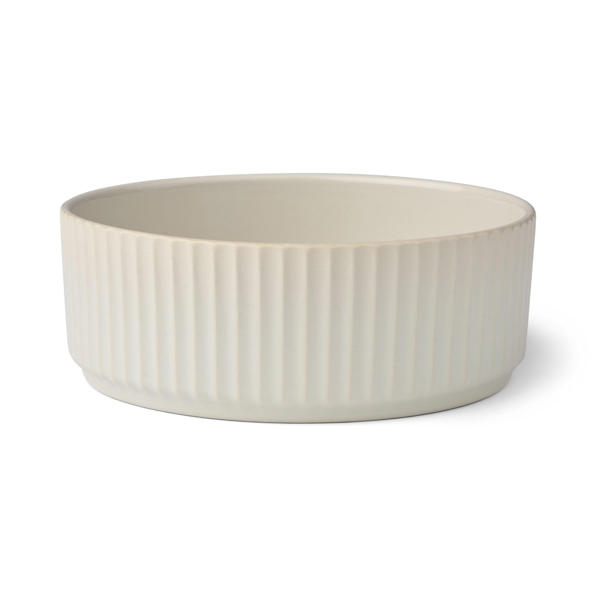 DOG Copenhagen Kronborg Ceramic Dog Bowl - Nordic Design Stoneware - For Dog Food or Water, M, Off White