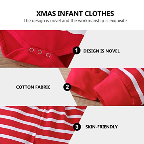 KESYOO Conjunto de 3 Peças/Conjunto de Roupa de Bebê Natalino Conjunto Bodysuit de Manga Longa Natal