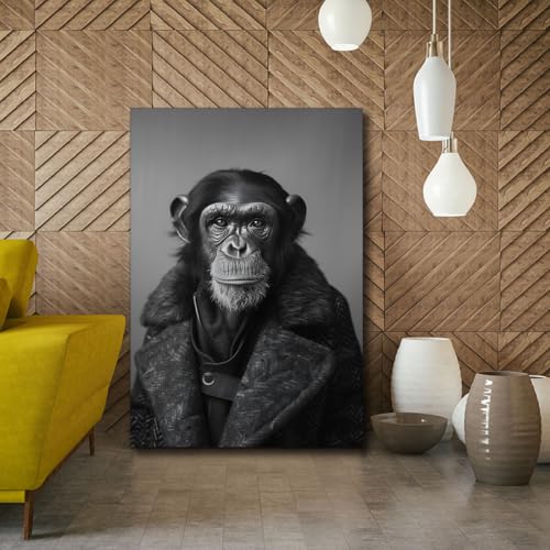 Œuvre moderne de chimpanzé prête à être accrochée au mur