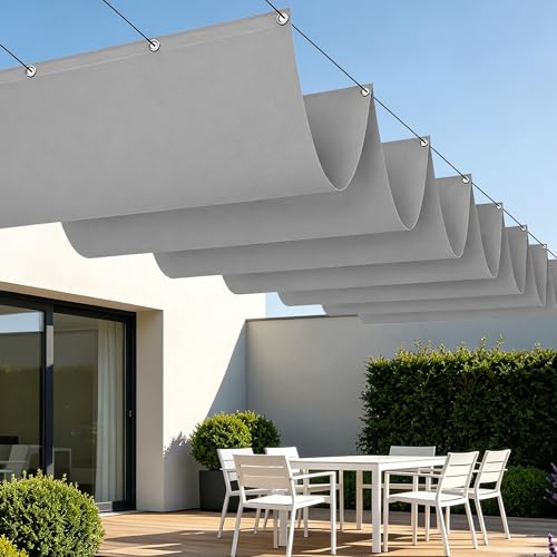 Voile rétractable avec oeillets pour stopper la chaleur du soleil