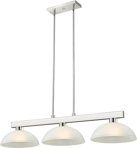 Z-Lite 152BN-DWL14 Colgante de cobalto, 3 luces 300 vatios totales, níquel cepillado