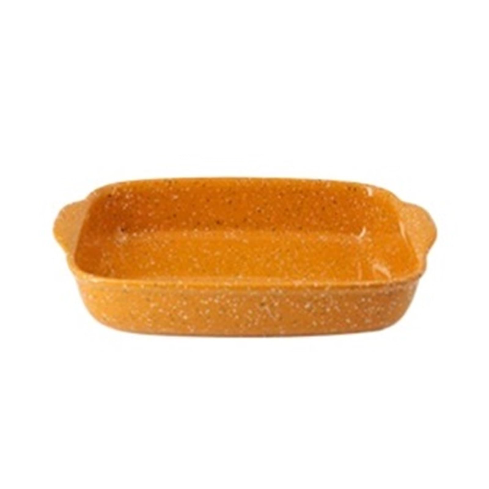 Naczynie Do Pieczenia Prostokątne ceramiczne naczynie do pieczenia z podwójnym uchwytem(Orange,Średni)