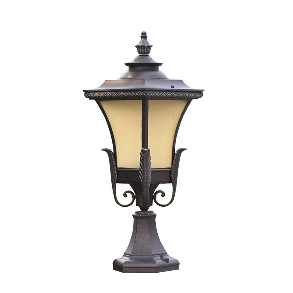 Éclairage mural E27 pour patio : lampe colonne rétro de 64 cm en verre antique et métal