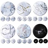 24 Pieces Marble Fridge Magnets Round Refrigerator Magnets Black and White Refrigerator Magnets for Classroom Whiteboard Locker Fridge Supplies