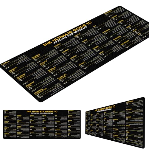 Image of Vitamin Cheatsheet Mouse Pad, Health & Nutrition Desk Mat, Perfect for Dietitians & Fitness Trainers Healthy Living & Wellness, Essential Computer Accessories for Study, and Reference Purposes KMH