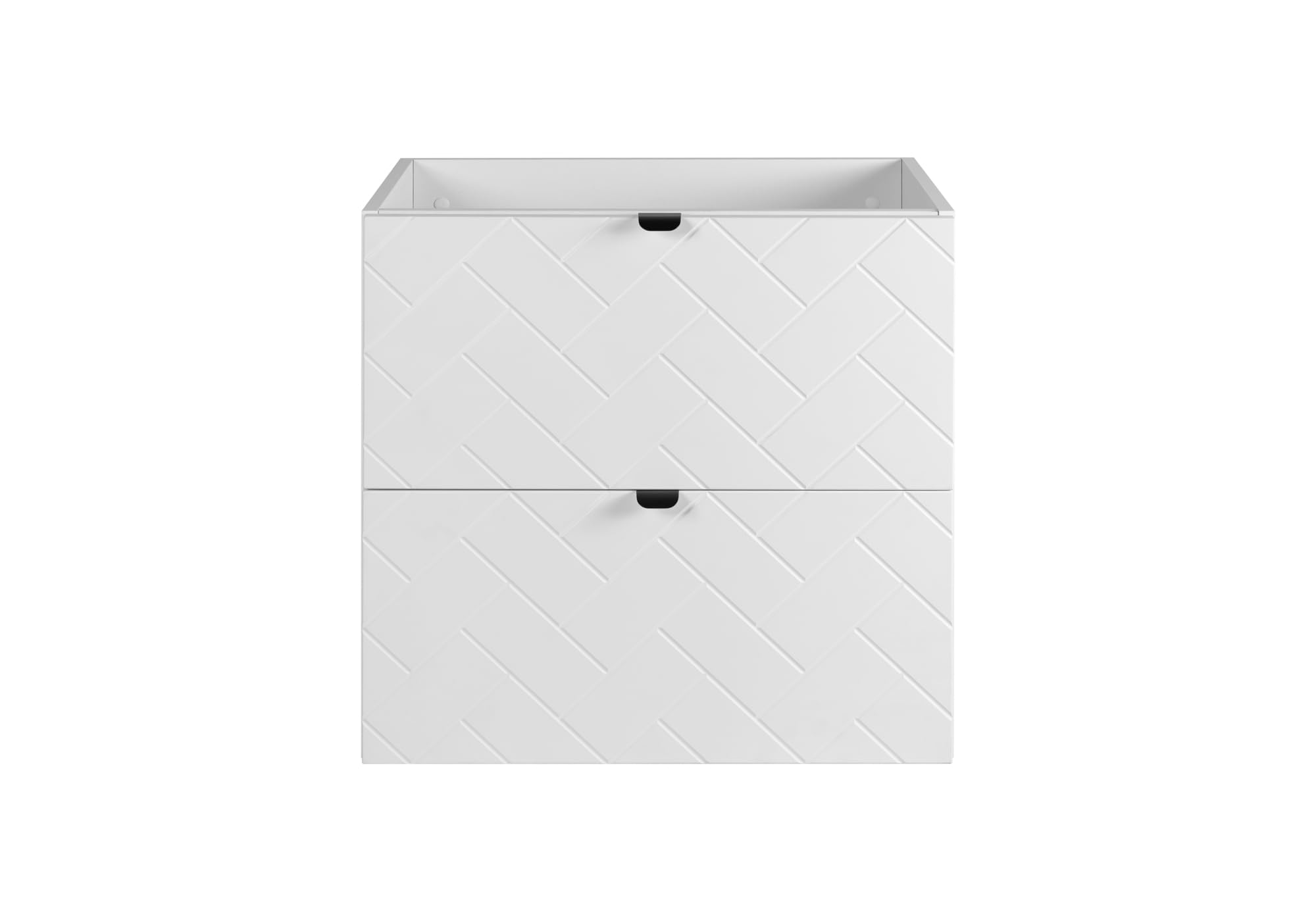 3xE living Mobile Bagno Sottolavabo Sospeso 120 cm, Nero con Maniglia Nera, 120 x 46 x 57 cm