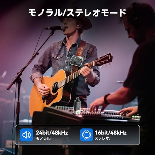 Retekess TA101インイヤーモニター ワイヤレスシステム モノラルとステレオ対応 ＜5msの遅延 8チャンネル 充電式 2.4GHzIEMシステム スタジオ/バンドリハーサル/ライブパフォーマンス/生放送用 送信機+受信機セット