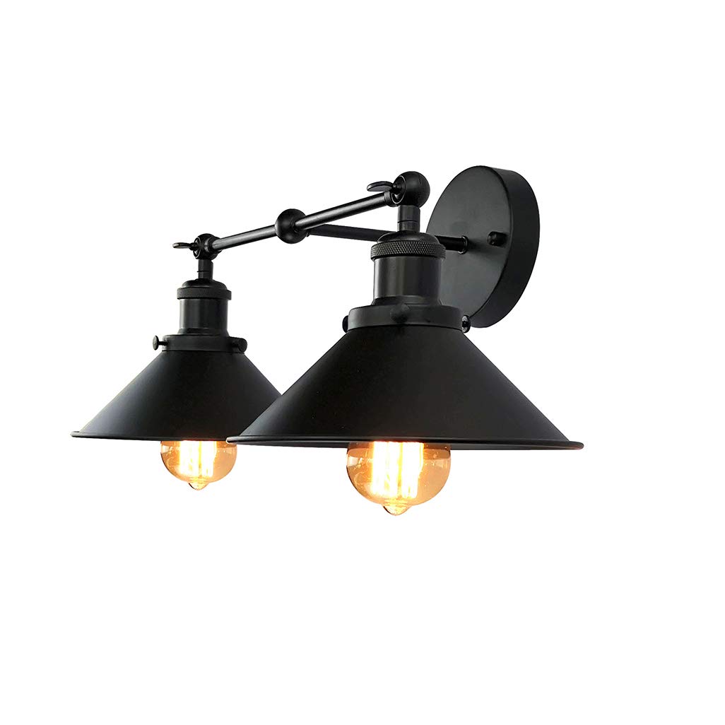 LMSOD Bathroom Vanity Light, Vintage Industrial Black Wall Sconce Metal Light...