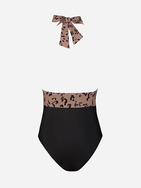 CUPSHE Bañador para Mujer Halter Cuello en V Fruncido Traje de Baño de Una Pieza - 5