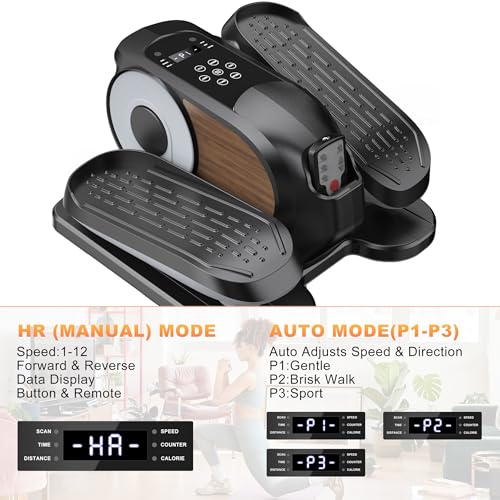 Image of Mini Under Desk Elliptical Low Impact Electric Leg Exerciser As Seen on TV While Sitting for Seniors with Non-Slip Mat Quiet & Portable for Home and Office