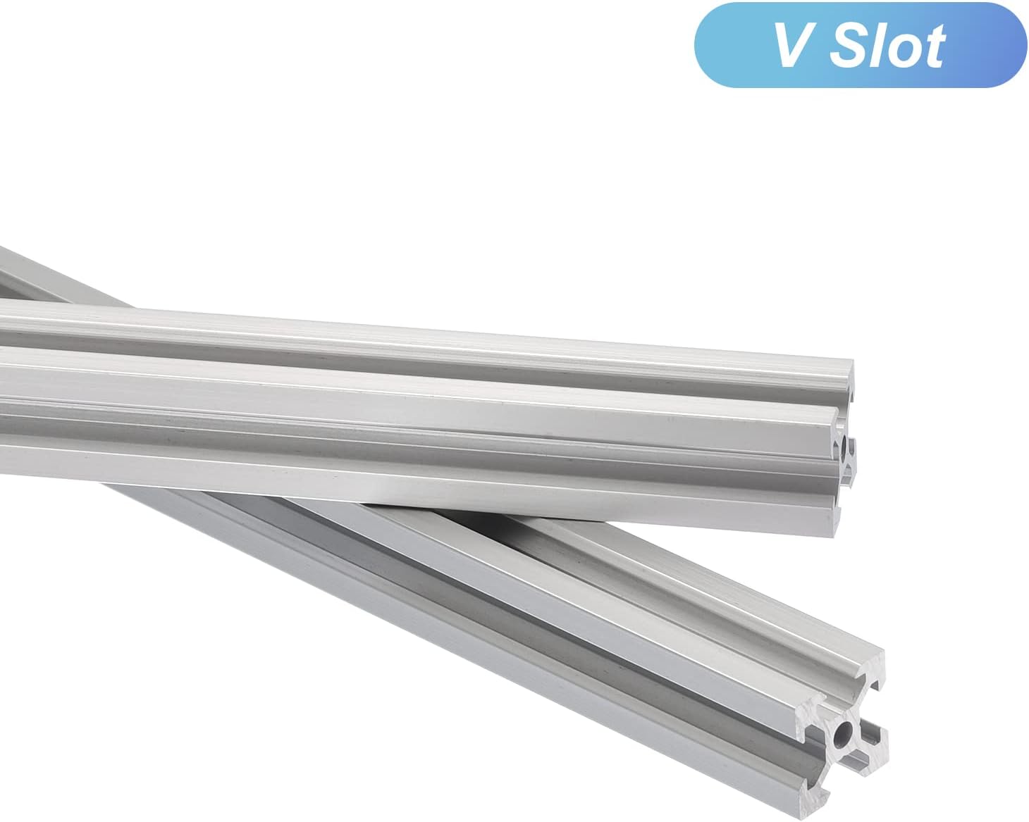 MECCANIXITY 10 Pcs V Slot 2020 Aluminum Extrusion European Standard 1000mm 39 Inch Length Anodized Rail Silver White for CNC DIY 3D Printer and Industrial