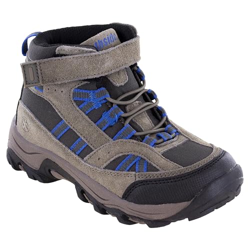 Northside Unisex-Child Rampart Mid Hiking Boots - Ripstop Nylon Moisture-Wicking Quick Lace-Up Durable TPR Outsole | Kids Adventure Essential, Stone/Blue, 10