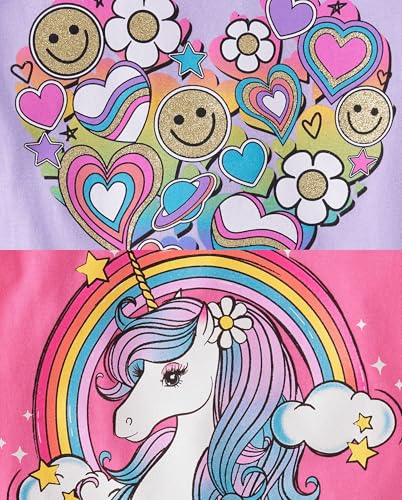 Image of The Children's Place Girls' Short Sleeve Graphic T-shirts (5-Pack)