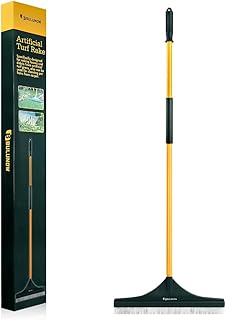 Artificial Turf Rake, 55" Long Whole-Piece Pole No Broke Design - Garden Hand Broom Rake for Easy...