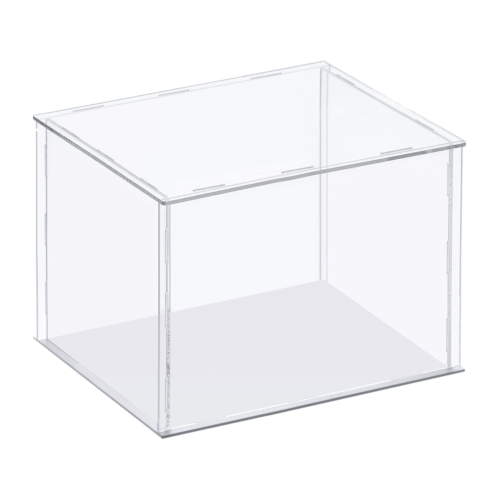 Muiltvoe Clear Display Case, Acrylic Box Assemble Transparent Dustproof Box Showcase 10x10x10cm for Collectibles, Crafts