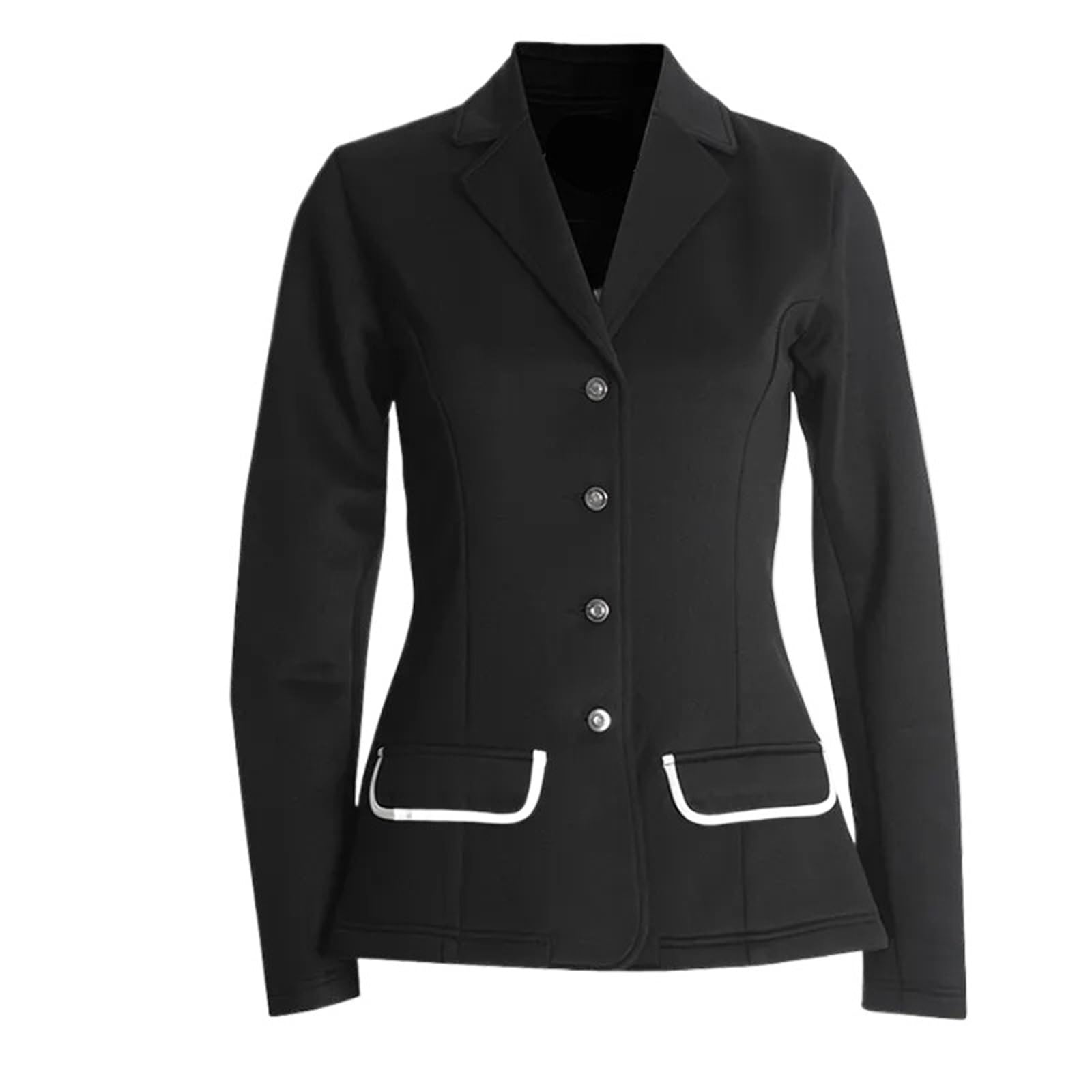 Chaqueta de equitación for mujer, blazer manga larga, estilo ecuestre, modesta, ideal for deportes ecuestres profesionales Para EquitacióN(Black color,36)