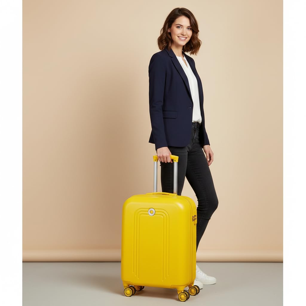 MOVOM Riga, Trolley Rigido Cabina 55m Unisex Adulto, Giallo (Yellow), 40x55x20 cms