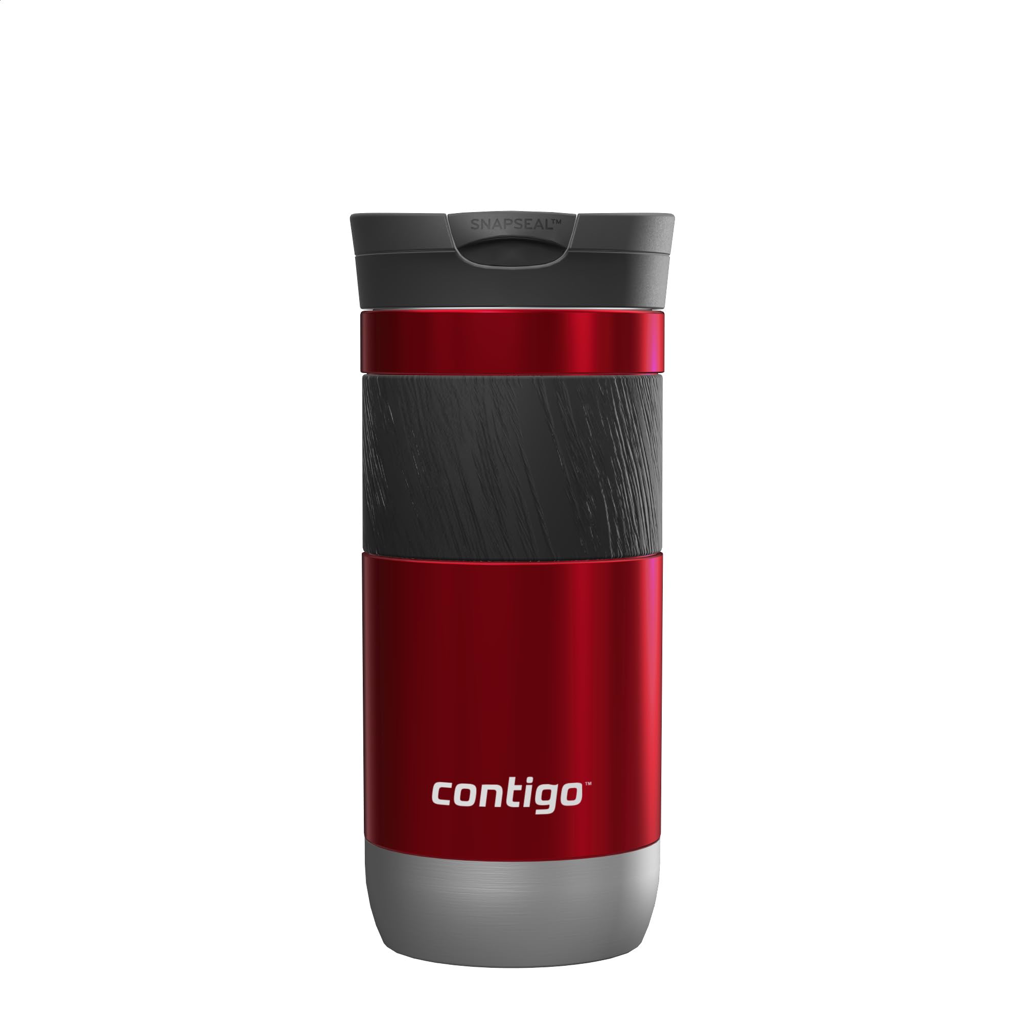 Contigo Travel Mug Byron, Stainless Steel Thermal-Mug, Insulated Coffee to go Cup, 100% Leakproof, Keeps hot for 7 Hours, Dishwasher Safe lid, Red — image 1