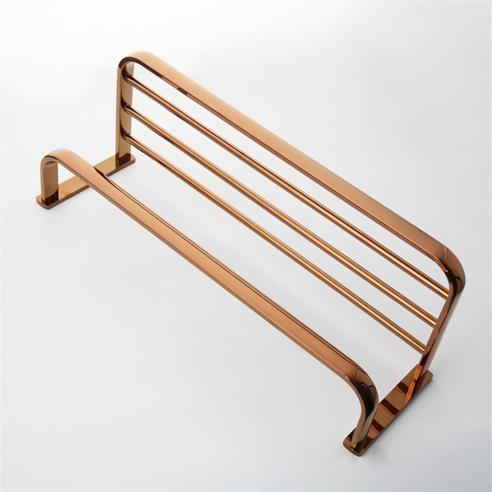 Accesorios de baño de Oro Rosa, Cepillo de baño de latón Macizo, Soporte de Papel, jabonera, Estante de Toalla, Kit Combinado de Montaje en Pared, Juego 02