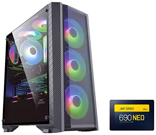 Image of Ant Esports ICE-311MT Mid-Tower ATX Computer Case I Gaming Cabinet - Black Support & 690 Neo Sata 2.5 inch 256 GB SSD Internal Solid State Drive (SSD) with SATA III Interface, 6Gb /s, Fast Performan