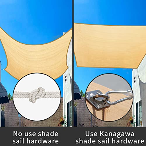 Kanagawa Shade Sail Hardware Kit 6 Inch For Triangle Rectangle Sun Shade Sail Installation,304 Anti-Rust Stainless Steel For Garden Outdoors, 80 Pcs #TOP4