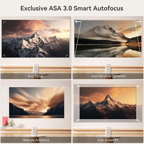 WANBO T2 Ultra Smart Beamer Android TV, Netflix, Live TV, Sprachassistent, CEC, 500ANSI, KI Autofokus Trapezkorrektur, 120° Drehbar, Bluetooth WiFi, Native 1080P Kurzdistanz Heimkino Mini Projektor – Bild 6