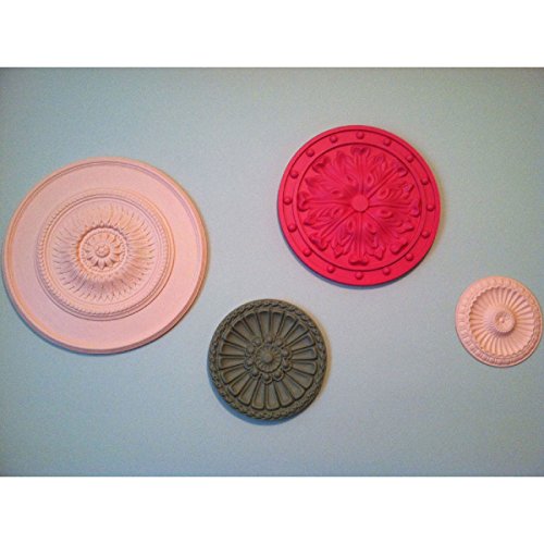 Image of Ekena Millwork CM11LI2-03500 11 1 /4 inchOD x 3 1 /2 inchID x 1 1 /8 inchP Linus Ceiling Medallion, Fits Canopies up to 3-1 /2 inch, 2 Piece