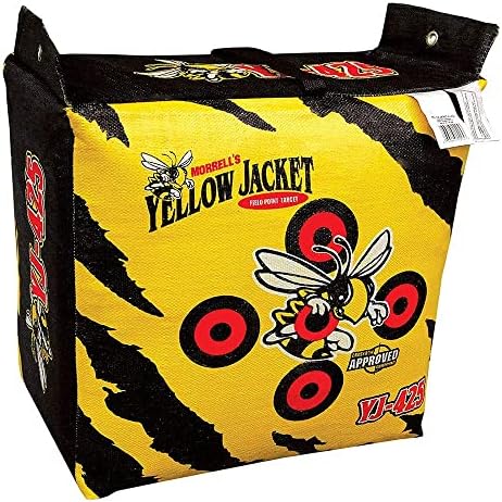 Morrell Yellow Jacket YJ-425 Outdoor Portable Adult Field Point Archery Bag Target with 2 Shooting Sides, 10 Bullseyes, and Carry Handle, Yellow