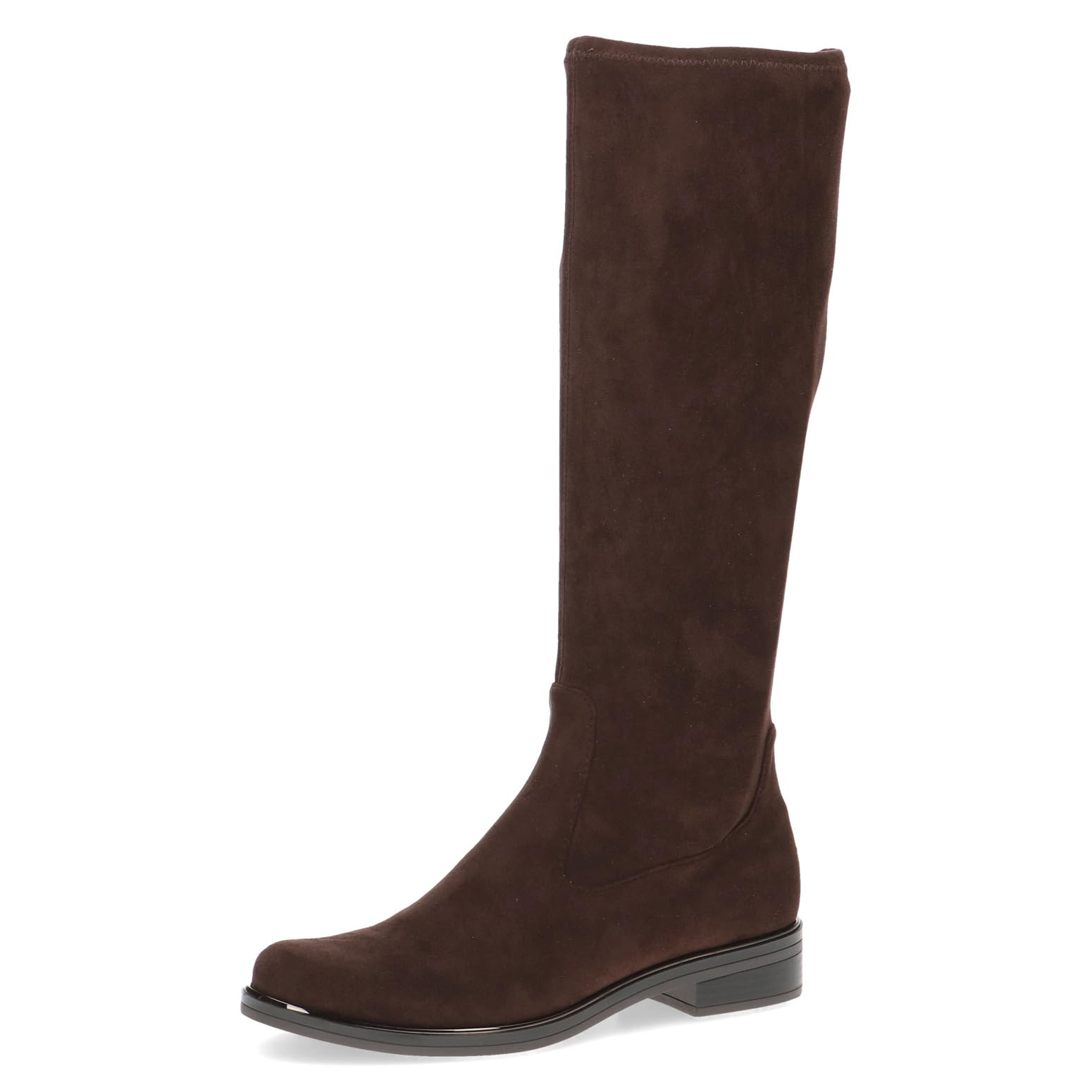 CAPRICE Women's high boots without heel Knee-high Vegan, Brown (Dk Brn Stretch), 4.5 UK