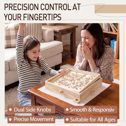 Juego de Mesa Laberinto de Madera con 3 Tableros Intercambiables miniatura 5
