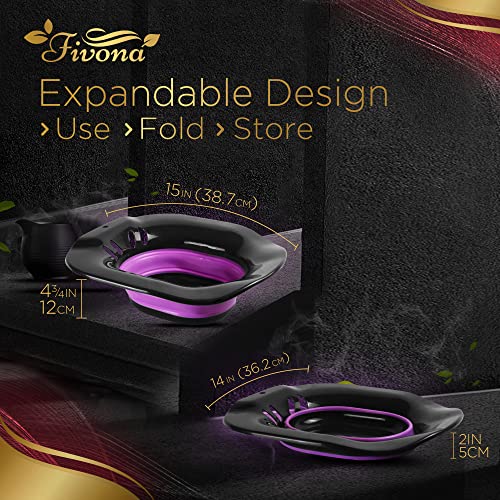 Image of Fivona 5-in-1 Yoni Steaming Kit Foldable Over the Toilet Steamer Seat with Black Red Pink Premium Yoni Herbs and Storage Bag - Effective Detox pH Balance Cleansing and Relaxation - At Home V-SPA