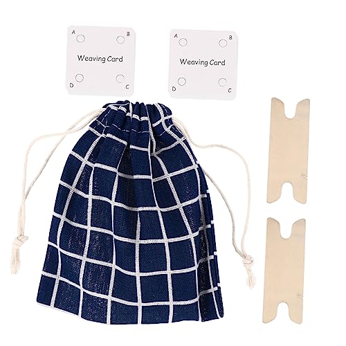 Beatifufu Weaving Shuttle Cards Set DIY Cards Card Making Paper Square Weaving Card Storage Bag for Family Craft