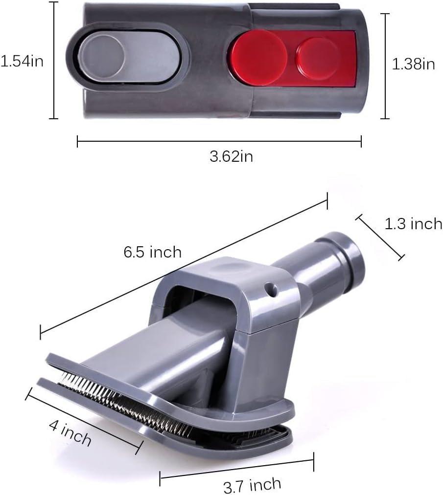 KEEPOW Dog Pet Groom Brush Tool Attachment Compatible with Dyson V15 V11 V10 V8 V7 V6 Vacuum Cleaner with Quick Release Converter Adapter